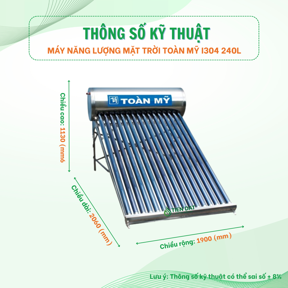 Máy nước nóng năng lượng mặt trời Toàn Mỹ I304 Máy nước nóng năng lượng mặt trời Toàn Mỹ I304