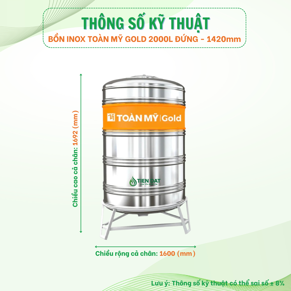 Bồn inox Toàn Mỹ Gold đứng Bồn inox Toàn Mỹ Gold đứng