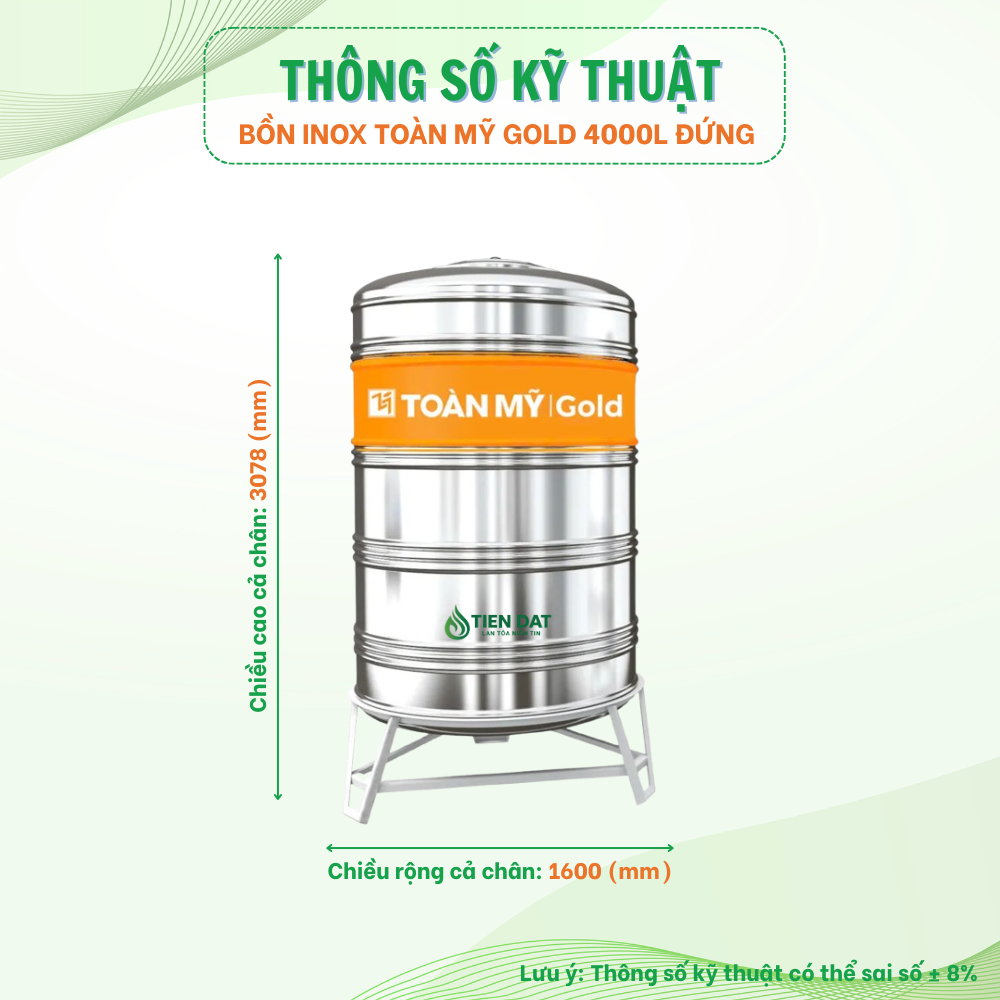 Bồn inox Toàn Mỹ Gold đứng Bồn inox Toàn Mỹ Gold đứng