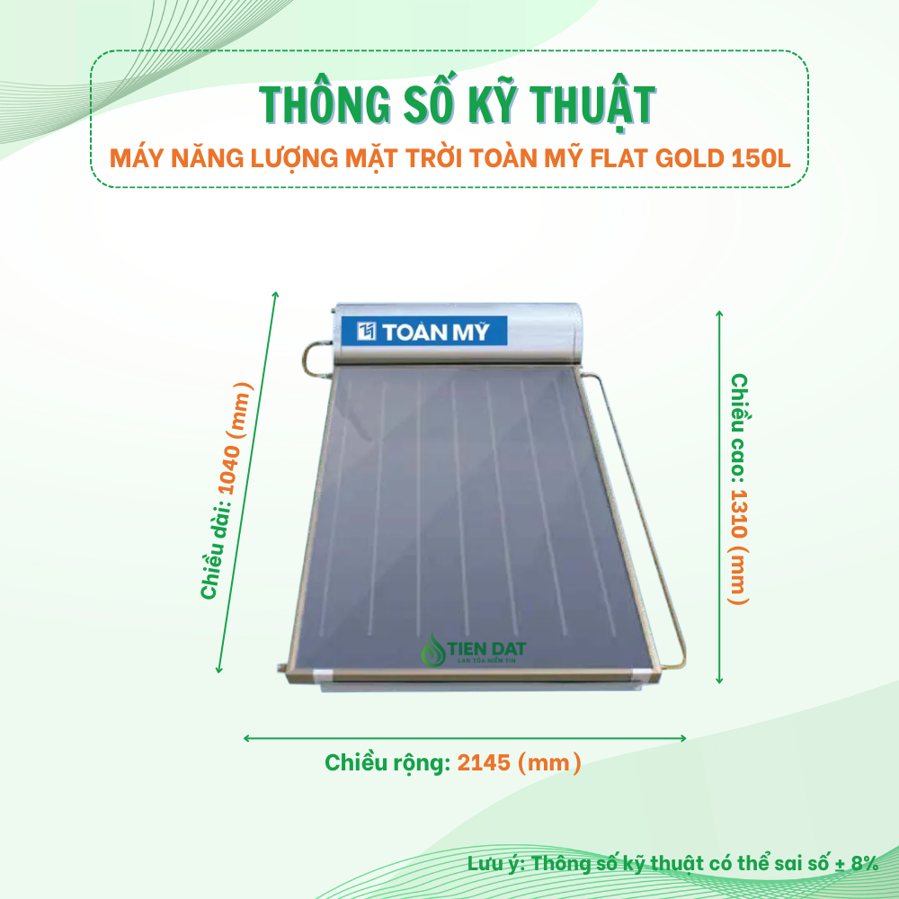 Máy nước nóng Toàn Mỹ tấm phẳng FLAT GOLD Máy nước nóng Toàn Mỹ tấm phẳng FLAT GOLD