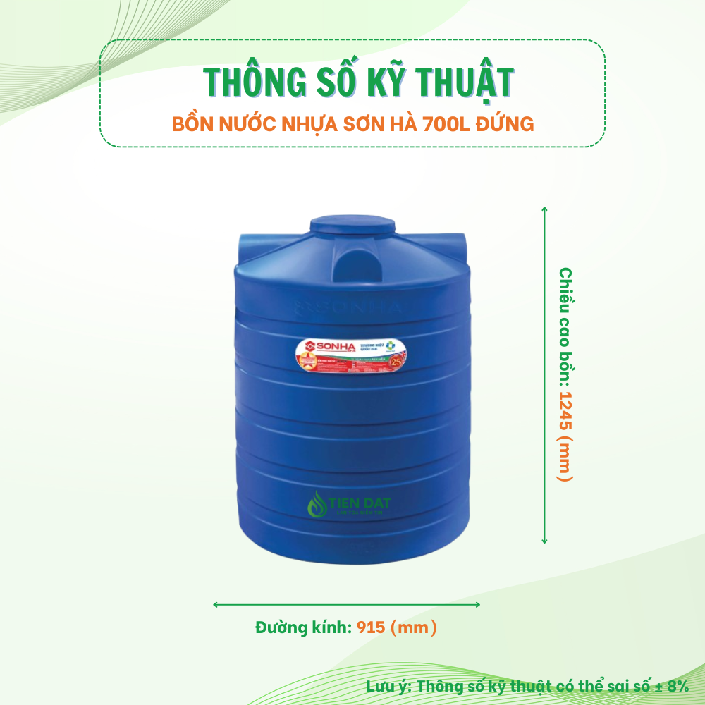 Bồn nước nhựa Sơn Hà đứng Bồn nước nhựa Sơn Hà đứng