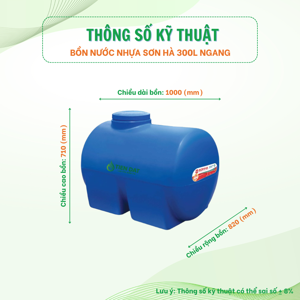 Bồn nước nhựa Sơn Hà nằm Bồn nước nhựa Sơn Hà nằm