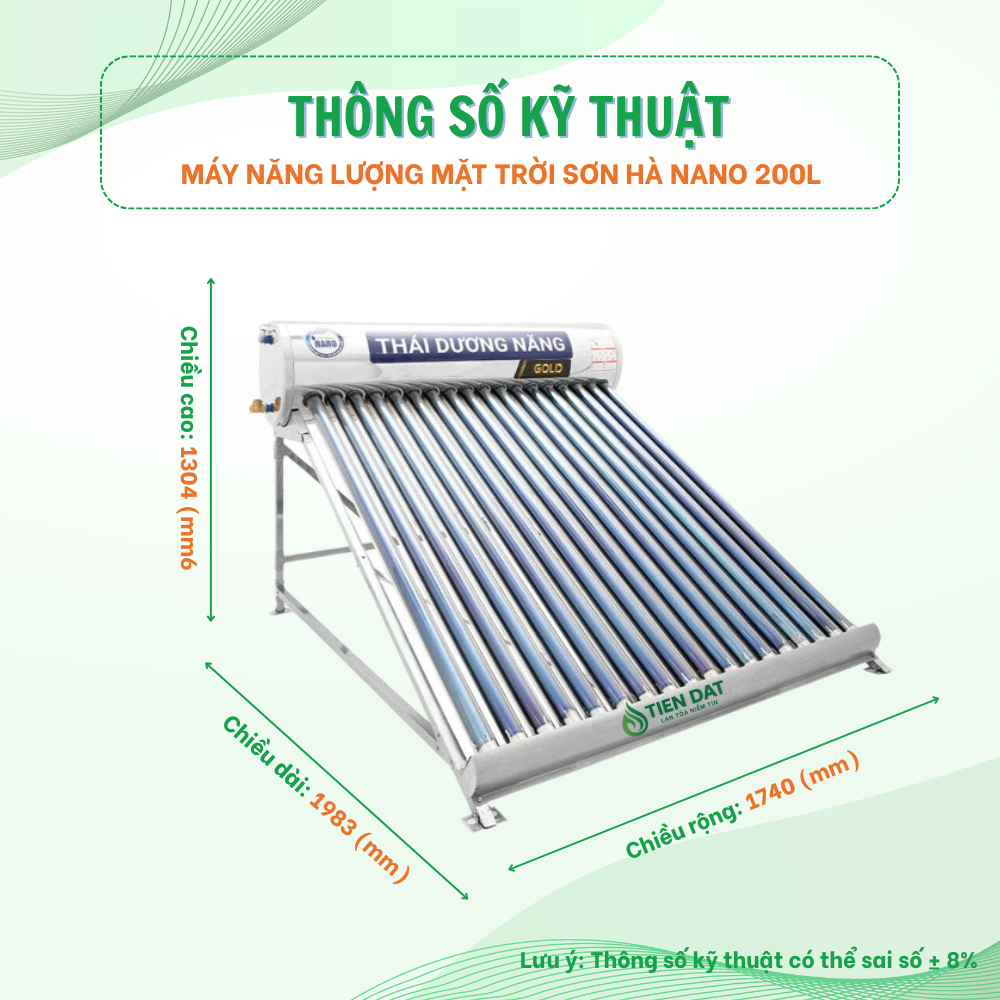 Máy nước nóng mặt trời Sơn Hà Nano Máy nước nóng mặt trời Sơn Hà Nano