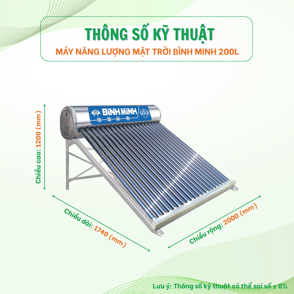Máy nước nóng mặt trời Bình Minh Máy nước nóng mặt trời Bình Minh