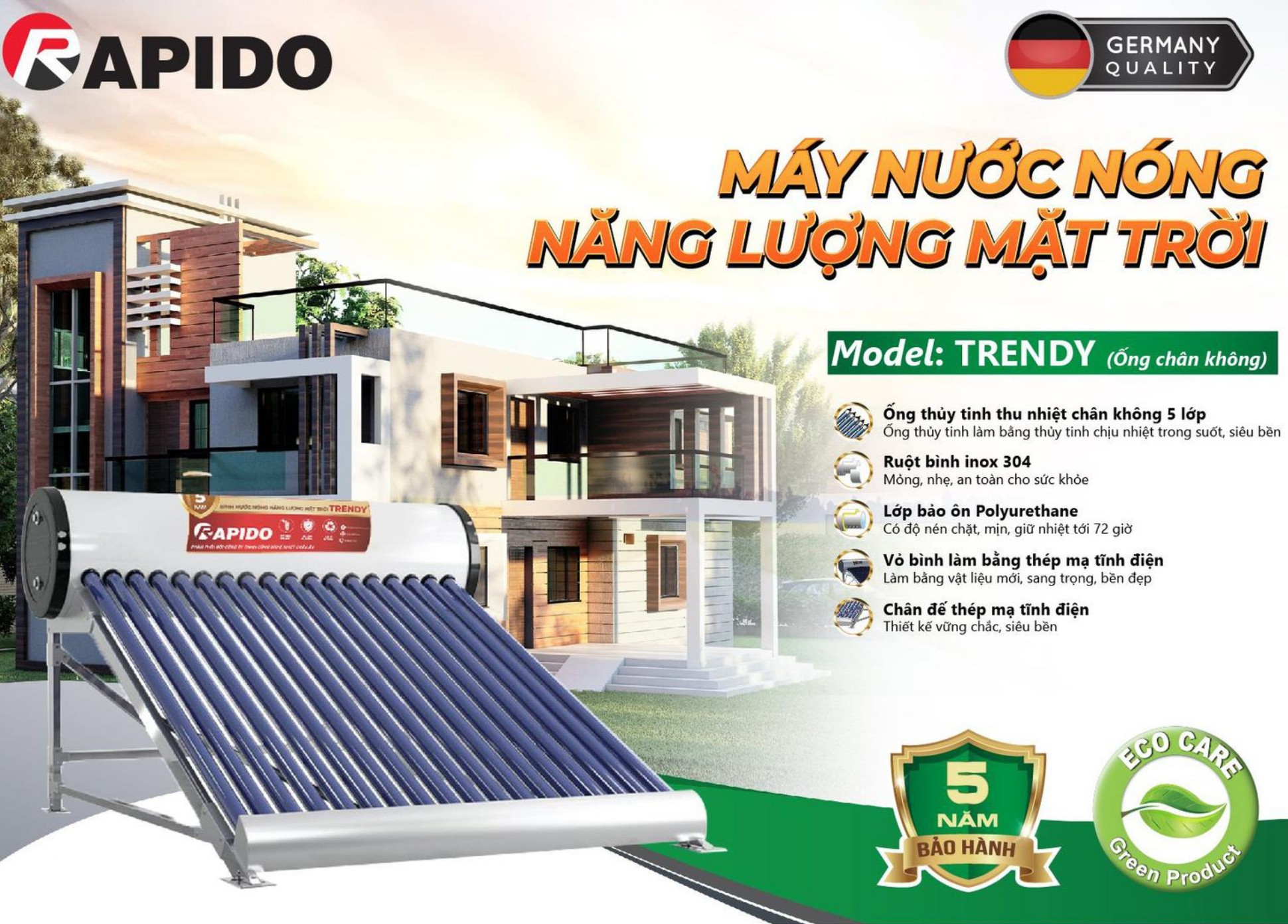 Máy năng lượng mặt trời Rapido Trendy Máy năng lượng mặt trời Rapido Trendy