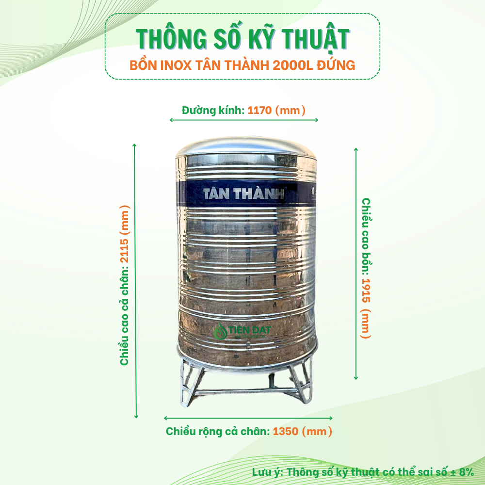 Bồn nước inox Tân Thành đứng Bồn nước inox Tân Thành đứng