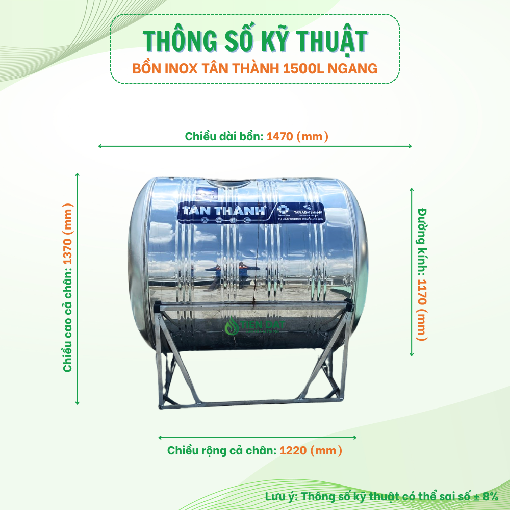 Bồn nước inox Tân Thành nằm Bồn nước inox Tân Thành nằm