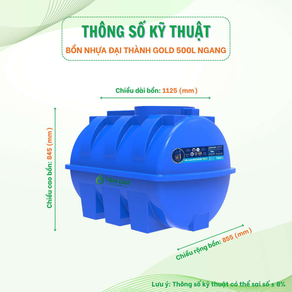 Bồn nước nhựa Đại Thành nằm Bồn nước nhựa Đại Thành nằm