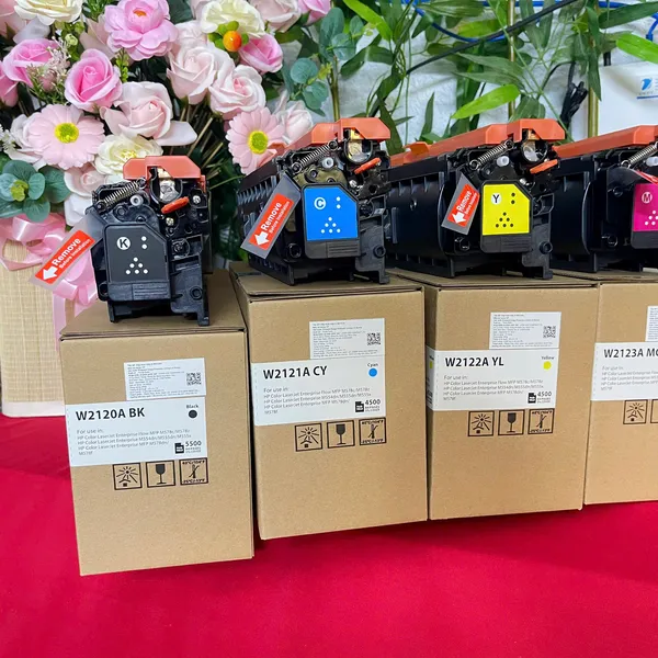 Hộp mực pro W2120A/W2121A/W2122A/W2123A cho máy HP LaserJet Enterprise như M554, M555, và MFP M578.