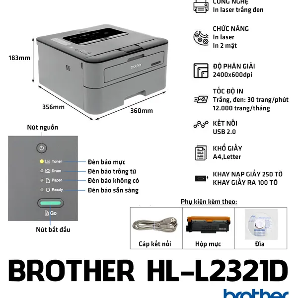 Máy in brother HL-2321D