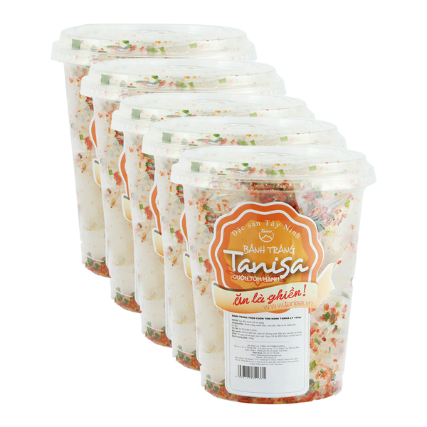 Combo 5 hộp bánh tráng trộn Tanisa cuộn tôm hành