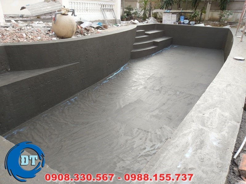 Chống thấm hồ bơi lần 2 Chống thấm hồ bơi lần 2