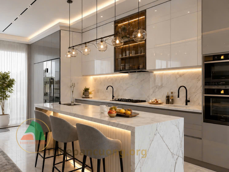 Tủ bếp Acrylic chữ I