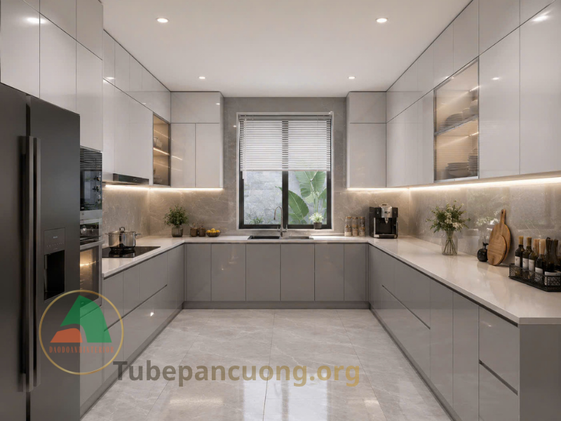 Tủ bếp Acrylic chữ U