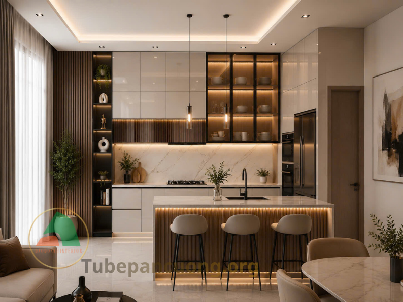 Tủ bếp Acrylic chữ L