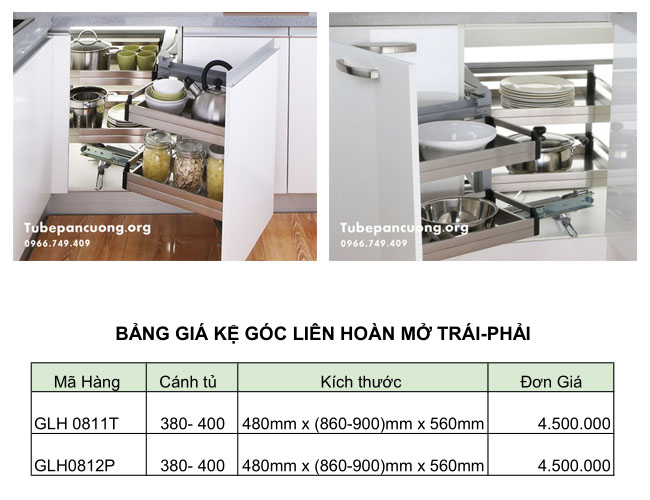 xt Bảng giá kệ góc liên hoàn mở cánh trái và phải Bảng giá kệ góc liên hoàn mở cánh trái và phải