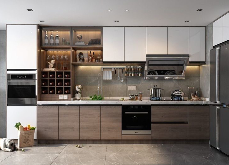 Tủ bếp MDF chống ẩm phủ laminate LA023-62 Tủ bếp MDF chống ẩm phủ laminate LA023-62