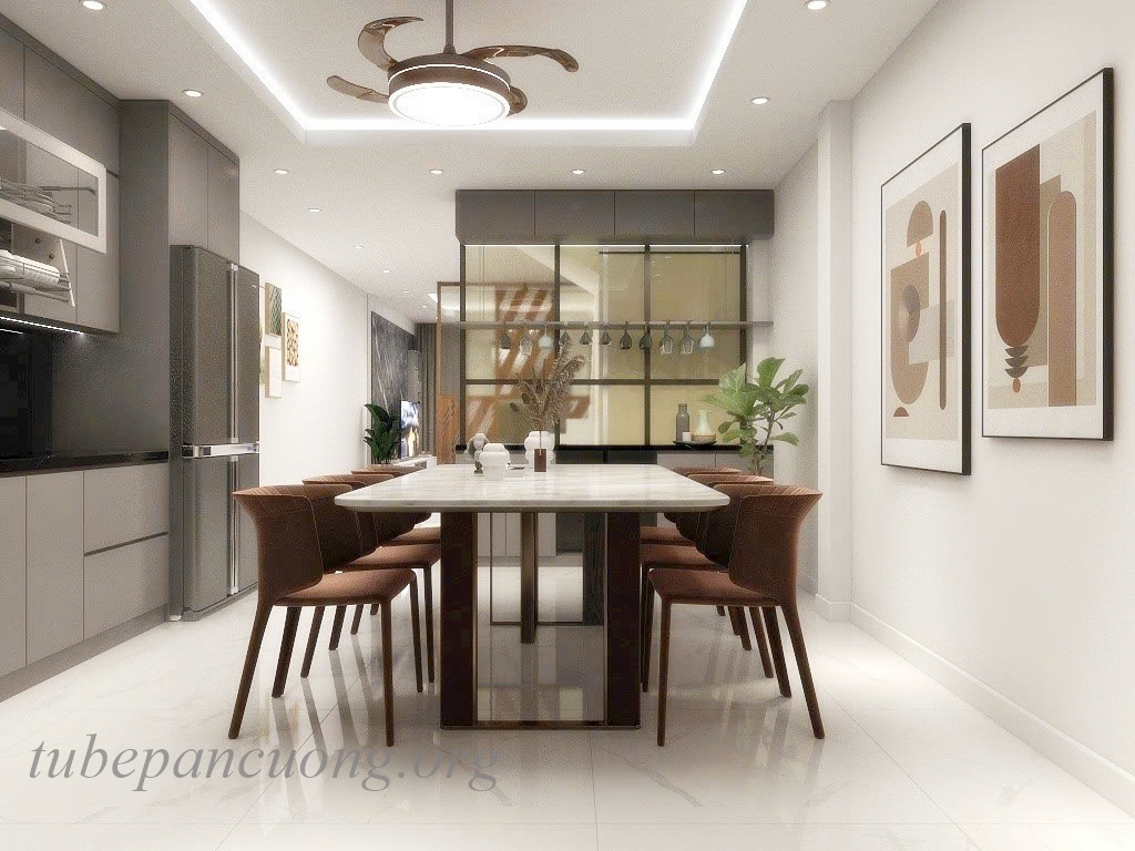 Tủ bếp gỗ nhựa cánh acrylic màu xám ghi Tủ bếp gỗ nhựa cánh acrylic màu xám ghi