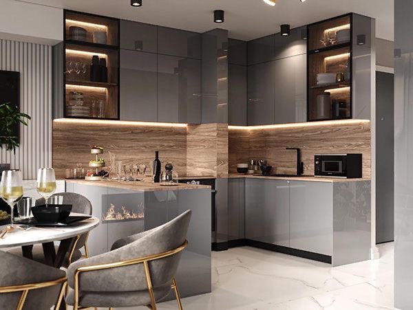 Tủ bếp nhựa phủ laminate LA023 -61 Tủ bếp nhựa phủ laminate LA023 -61