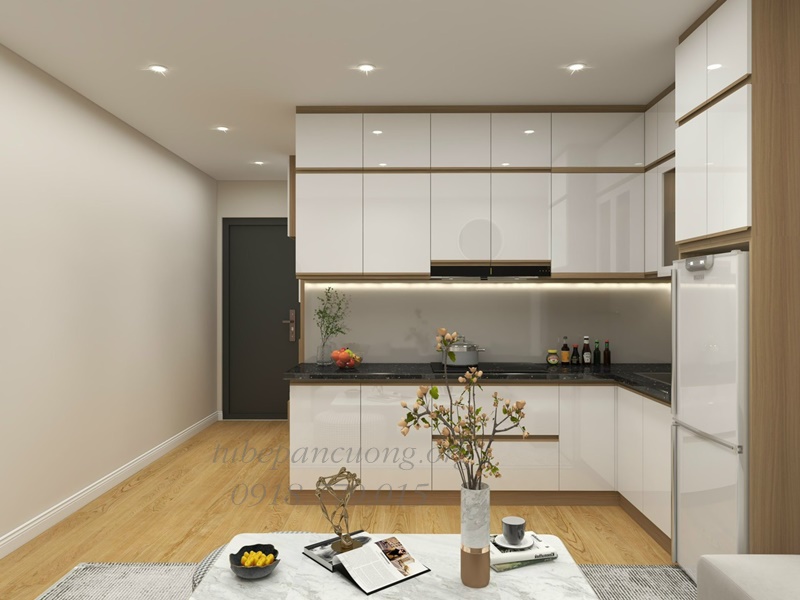 Tủ bếp MDF phủ acrylic màu trắng sữa còn có giá xuất xưởng, rẻ tận gốc Tủ bếp MDF phủ acrylic màu trắng sữa còn có giá xuất xưởng, rẻ tận gốc