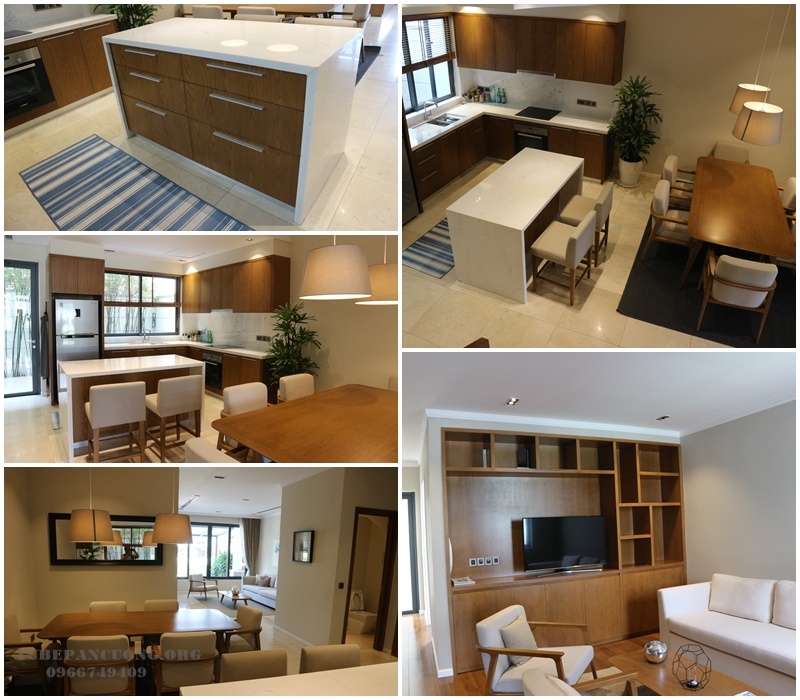 Tủ bếp MDF veneer cao cấp sơn PU Tủ bếp MDF veneer cao cấp sơn PU