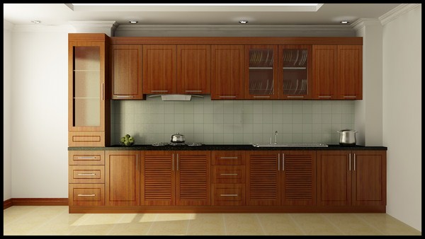 Thi công tủ bếp gỗ