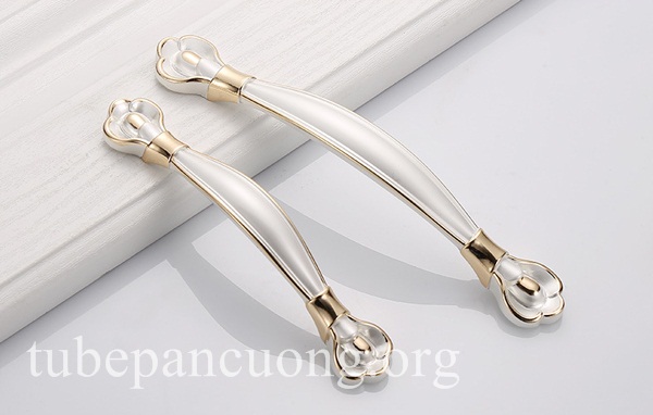 Tay nắm cổ điển màu trắng mạ vàng đồng 6647 Tay nắm cổ điển màu trắng mạ vàng đồng 6647
