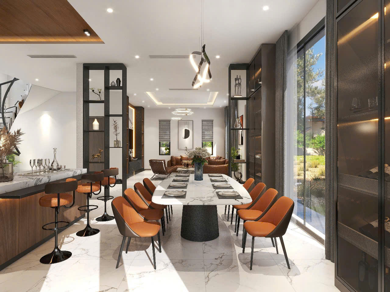 Tủ bếp gỗ nhựa acrylic màu cafe sữa phối vân gỗ nâu Tủ bếp gỗ nhựa acrylic màu cafe sữa phối vân gỗ nâu