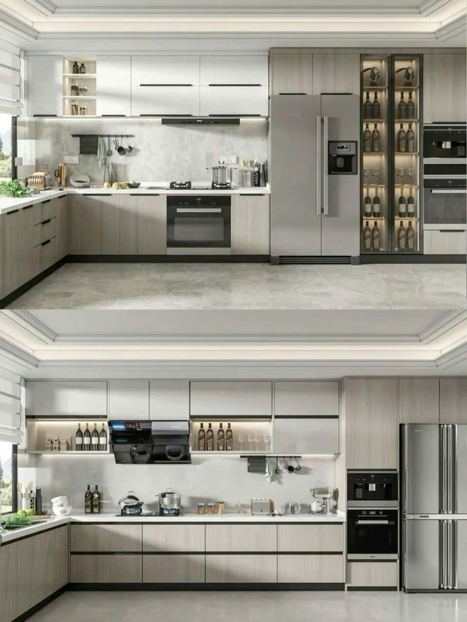 Tủ bếp gỗ nhựa màu khác sang trọng Tủ bếp gỗ nhựa màu khác sang trọng