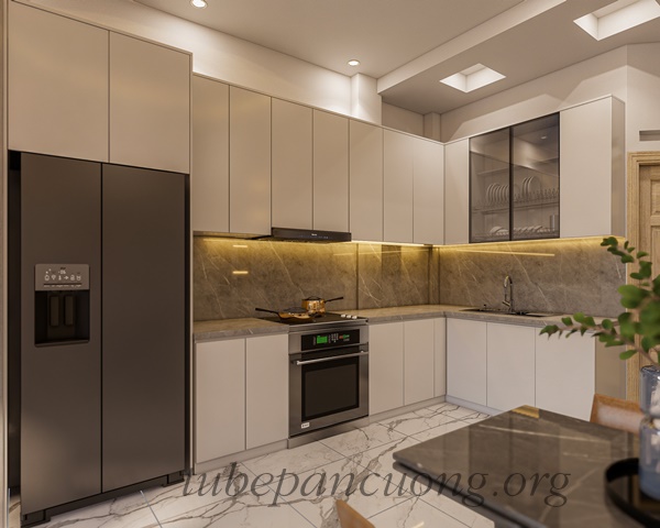 Tủ bếp nhựa picomat cánh phủ acrylic Tủ bếp nhựa picomat cánh phủ acrylic