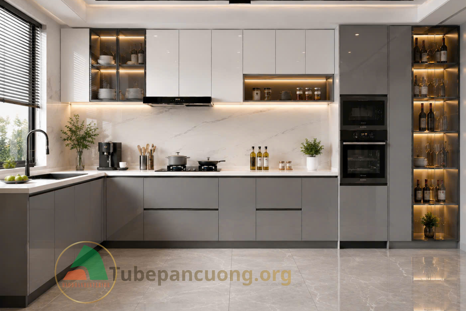 Mẫu tủ bếp Acrylic An Cường hiện đại