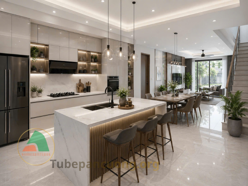 Tủ bếp chất liệu Acrylic