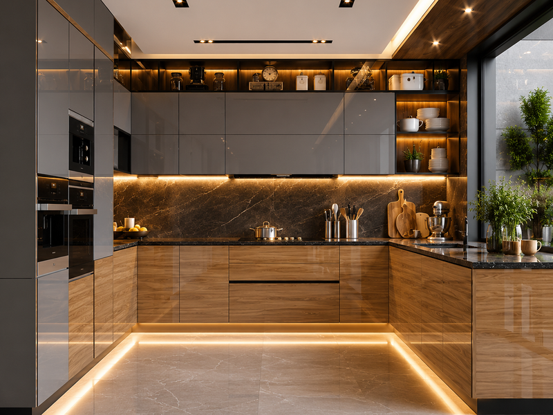 Tủ bếp gỗ Acrylic giá 