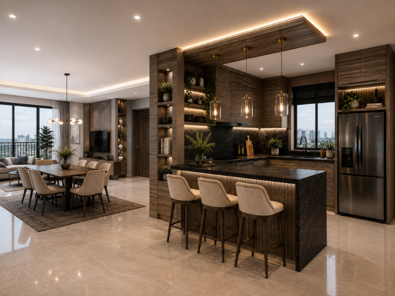 Tủ Bếp Veneer Sơn PU Cao Cấp