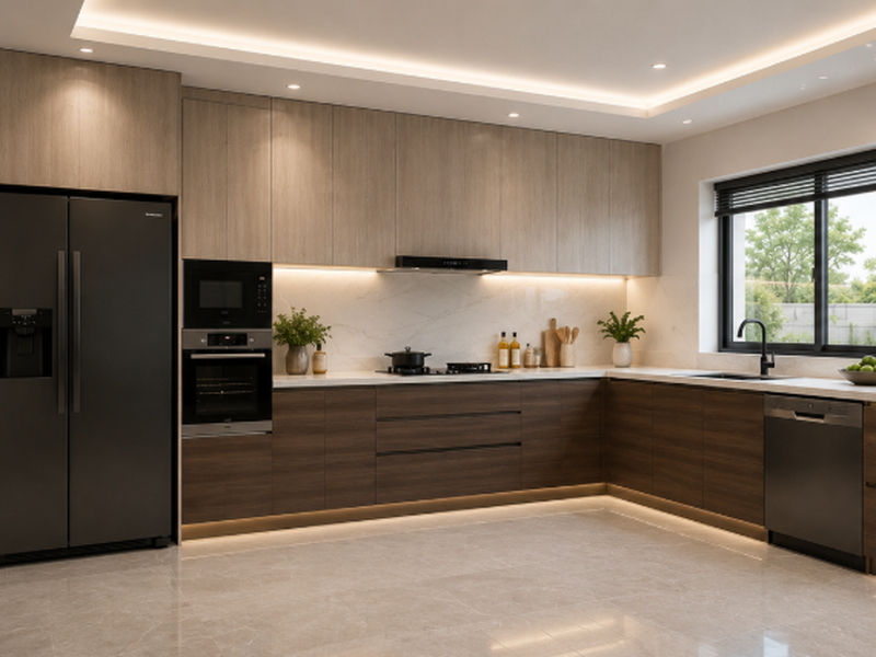 Tủ bếp MDF phủ Melamine An Cường 