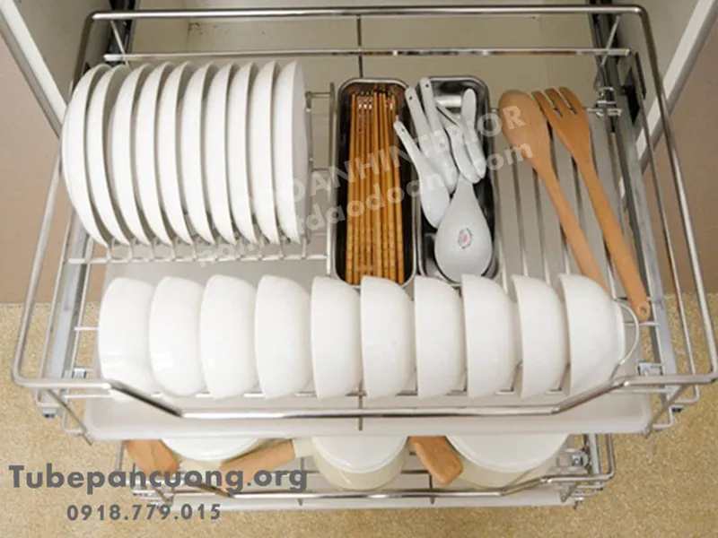 Combo giá để xoong nồi inox dẹp 304 2 tầng