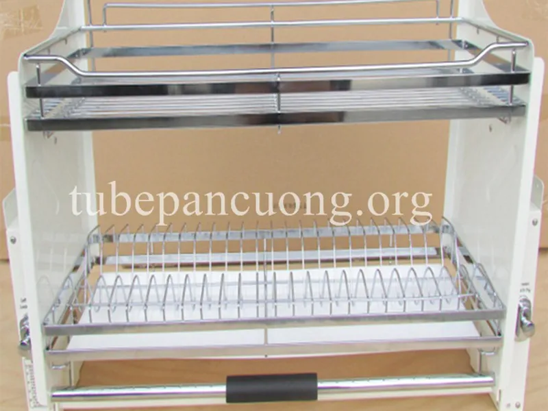 Kệ chén 2 tầng nâng hạ âm trong tủ bếp trên
