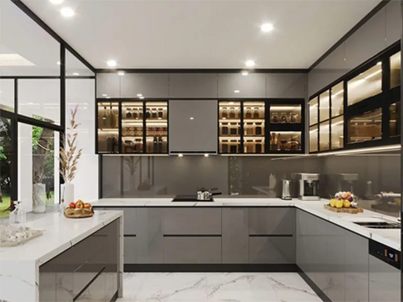 Tủ bếp gỗ nhựa acrylic cao cấp