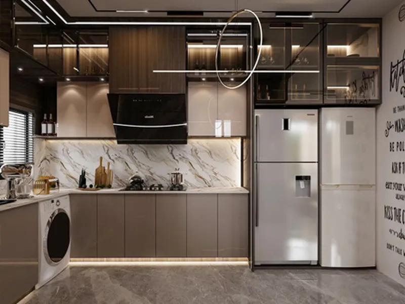 Tủ bếp mdf chống ẩm phủ laminate LA023 -62