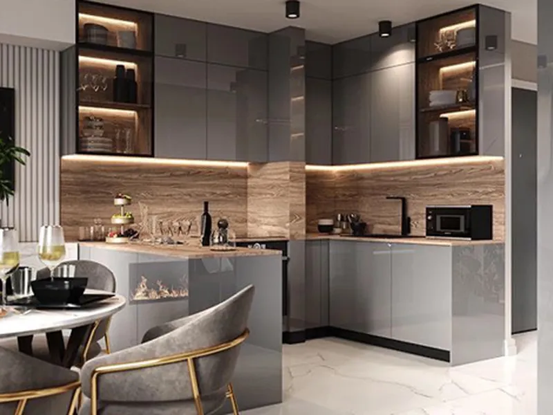 Tủ bếp nhựa phủ laminate LA023 -61