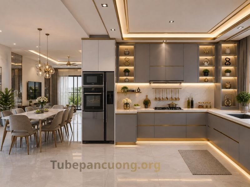Tủ bếp gỗ An Cường chữ L Tủ bếp gỗ An Cường chữ L