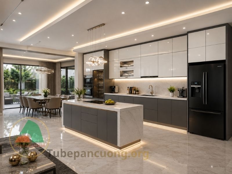 Tủ bếp gỗ An Cường đẹp hiện đại cho phòng bếp Tủ bếp gỗ An Cường đẹp hiện đại cho phòng bếp
