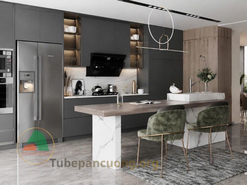 tủ bếp melamine an cường