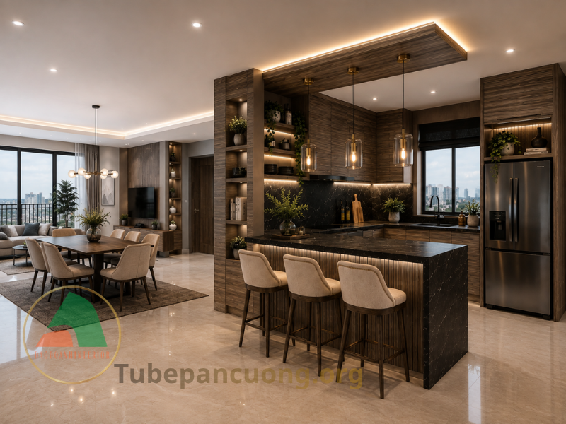 Tủ Bếp Veneer Sơn PU Cao Cấp Tủ Bếp Veneer Sơn PU Cao Cấp
