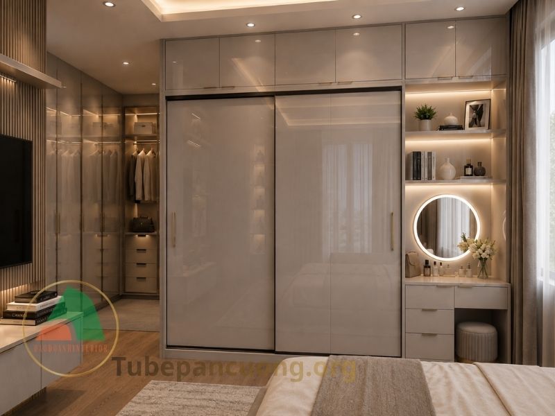 Tủ quần áo cửa lùa acrylic Tủ quần áo cửa lùa acrylic