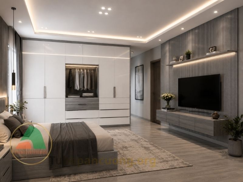 Tủ quần áo gỗ An Cường hiện đại TQAAC01