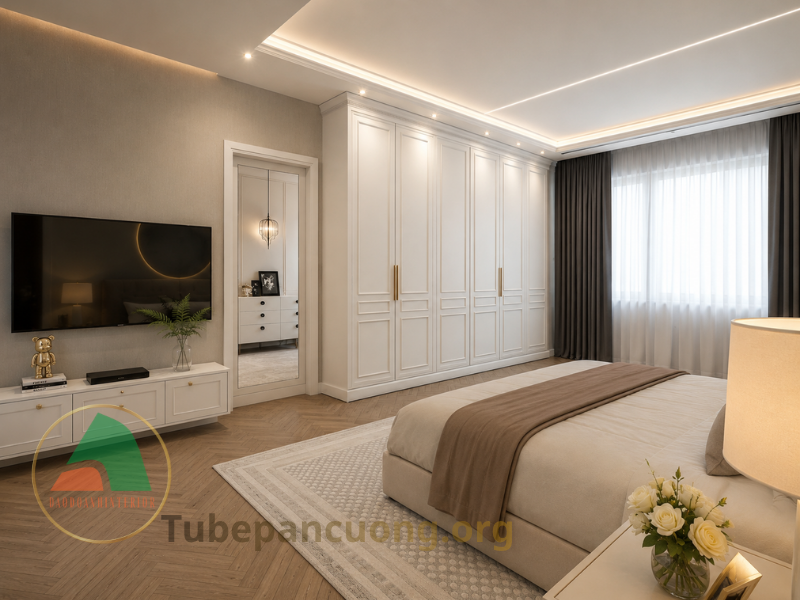 Tủ quần áo tân cổ điển nội thất phòng ngủ Tủ quần áo tân cổ điển nội thất phòng ngủ