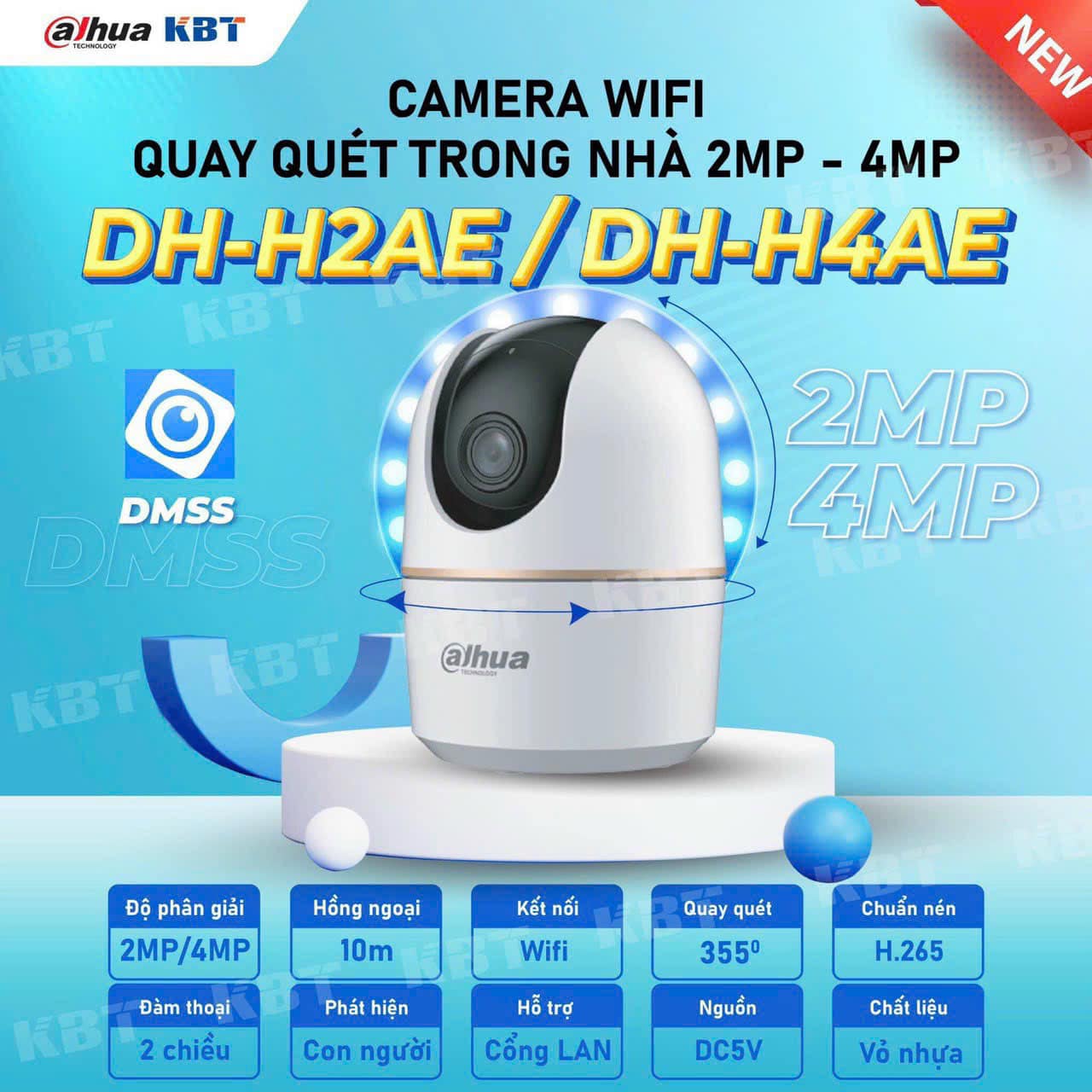 Camera Wifi dahua thanh lý giá rẻ nhất -Camera Dahua H2E chính hãng