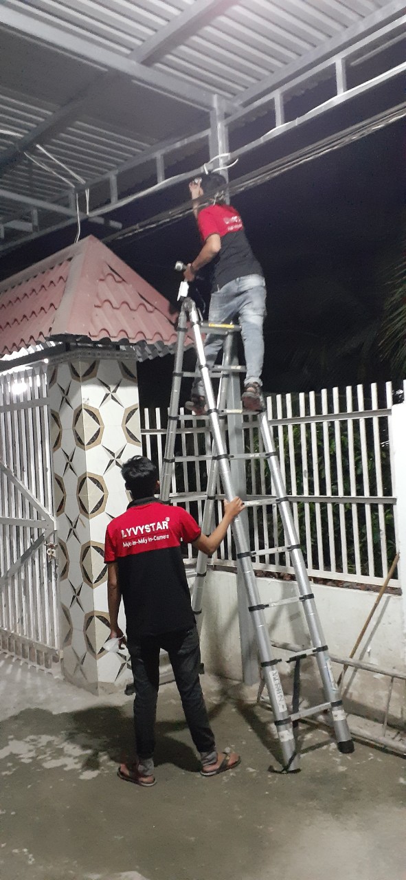 lắp đặt trọn bộ 9 camera kbvision cho nhà dân tại KCN Tân Đức Long An