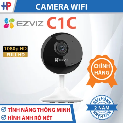Camera WI-FI EZVIZ C1C-B 1080p, Đàm Thoại 2 Chiều, Công Nghệ Video H.265, Rõ Ràng Mọi Lúc, Báo Động Chủ Động Thông Minh, Cảnh Báo Âm Thanh Thân Thiện Với Người Dùng, Thiết Kế Nhỏ Gọn .Hàng Chính Hãng